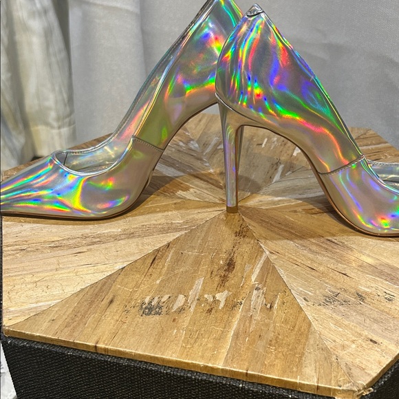 SCHUTZ Iridescent Silver Heels - Picture 4 of 5